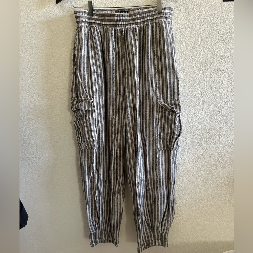 BDG striped cargo linen pants